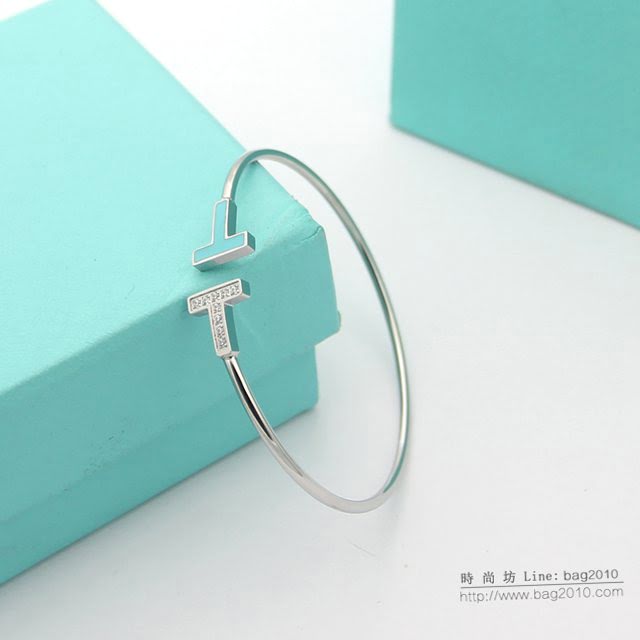 Tiffany飾品 蒂芙尼女士專櫃爆款雙t白貝母圓環手鐲  zgt1802